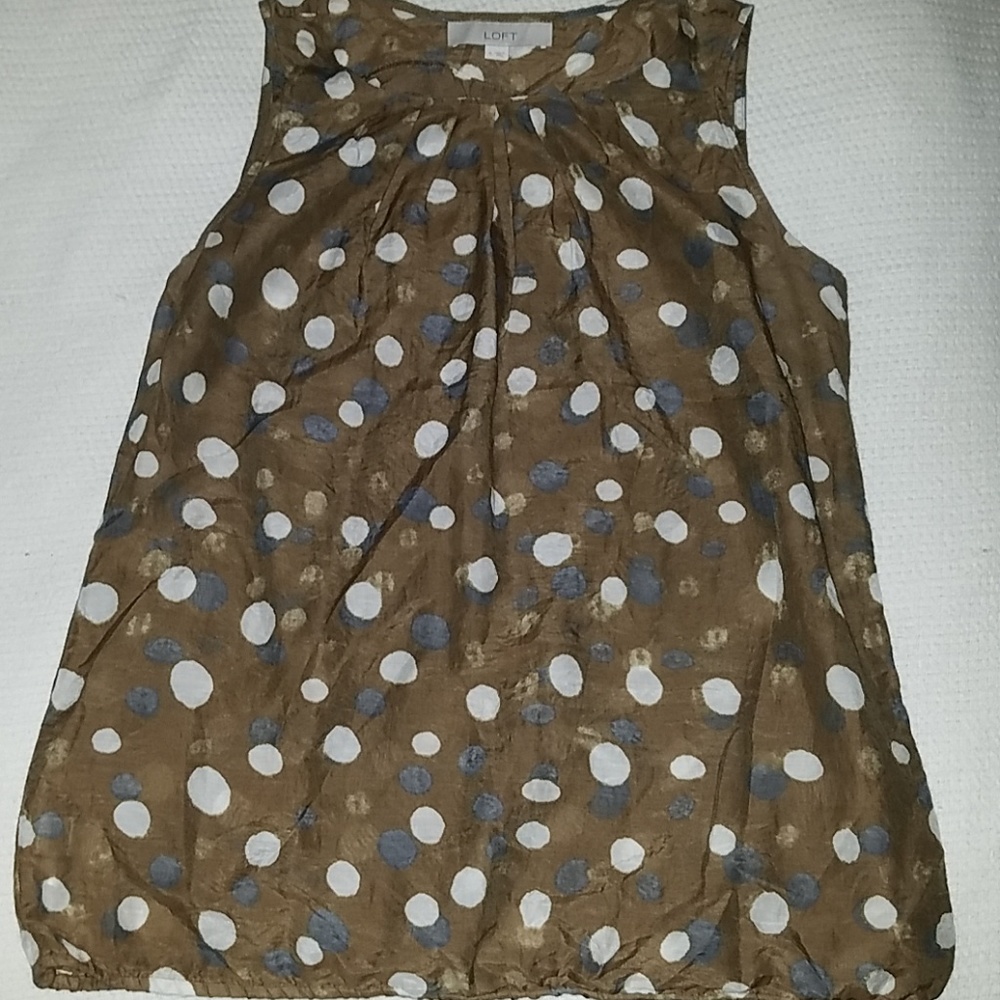 Loft silk blend olive shell blouson fit small